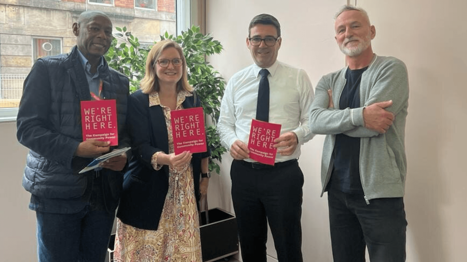 We're Right Here campaigners with Andy Burnham