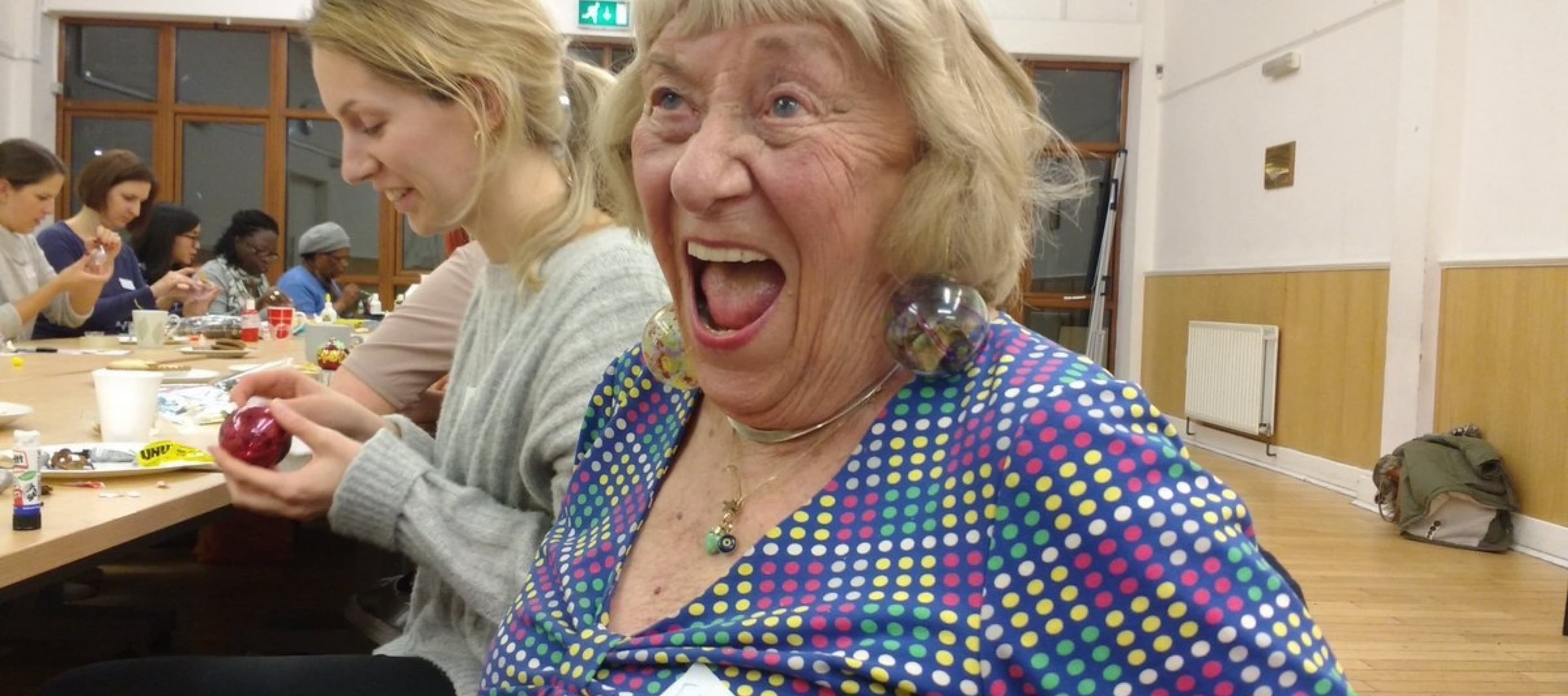 Happy person at an event