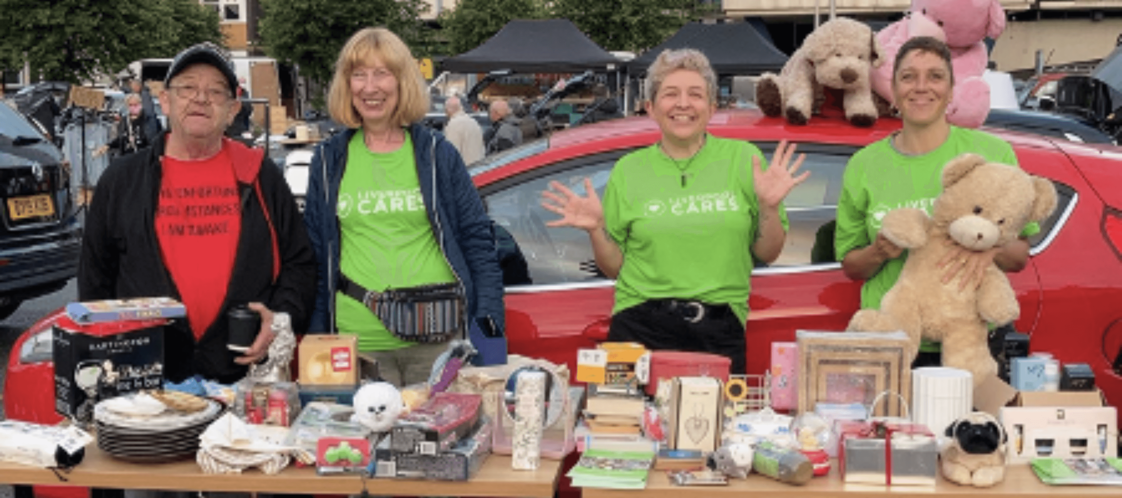 Corinne at a Liverpool Cares car boot sale