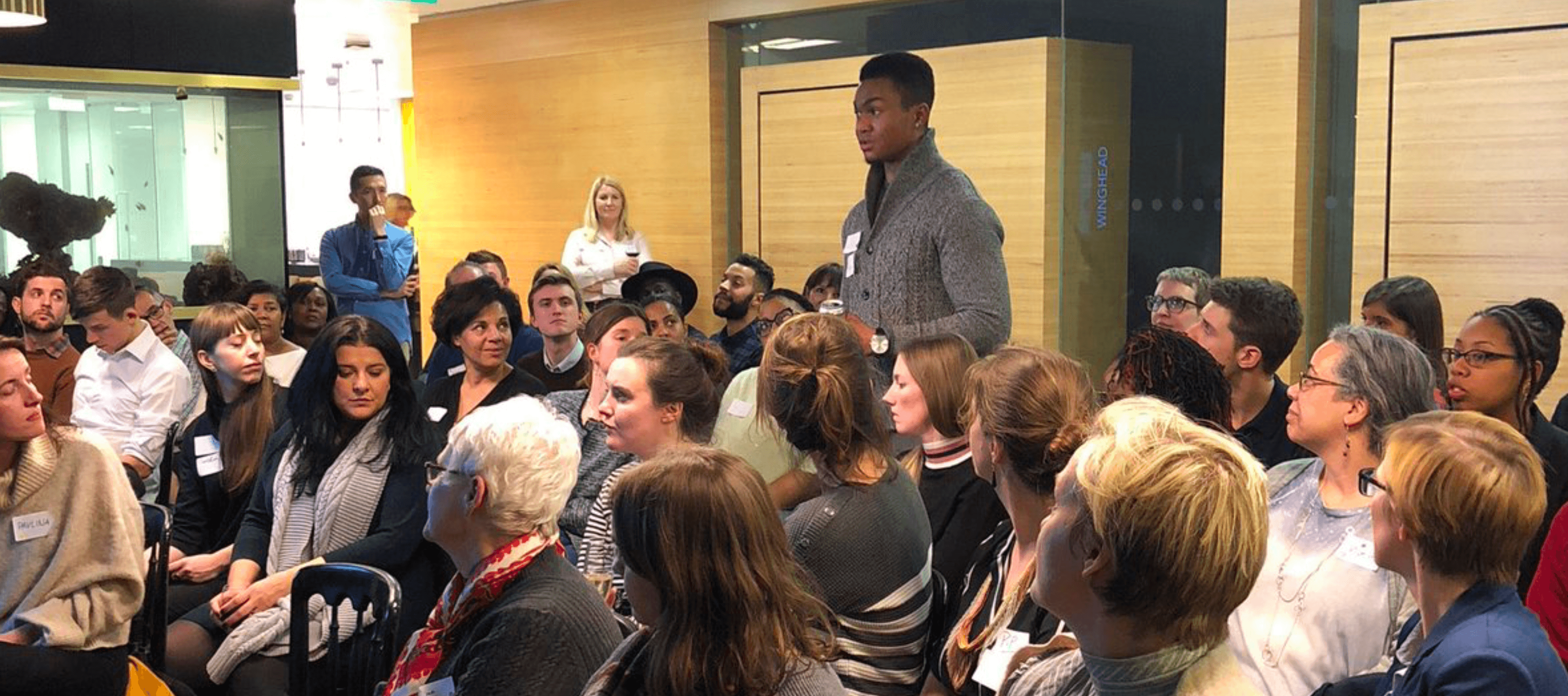 Man standing up to speak