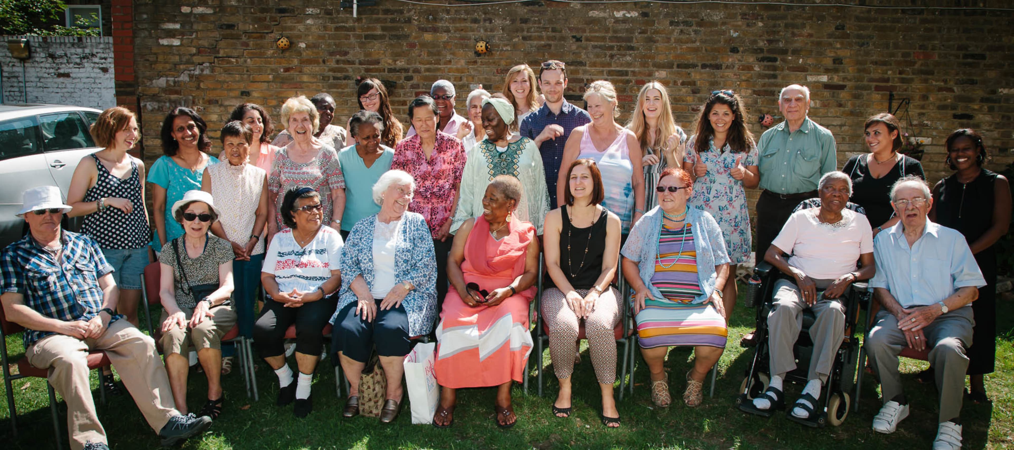 A group shot of neigbours in London